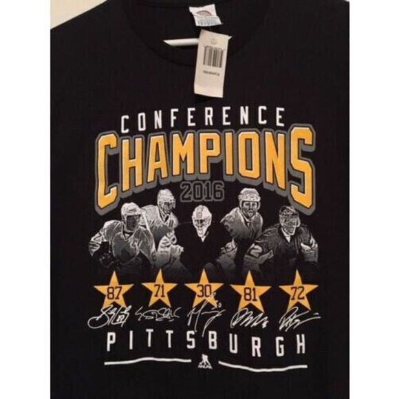 PITTSBURGH PENGUINS 2016 CONFERENCE CHAMPIONS SIZE MEDIUM T-SHIRT **NEW** - Picture 2 of 2